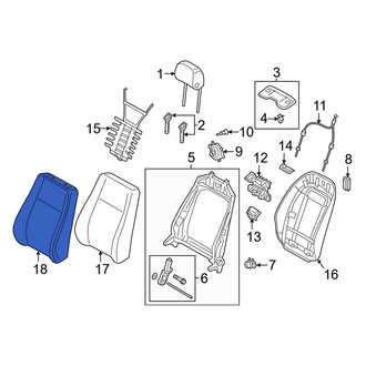 Audi OE - Front Left Seat Back Cushion Cover