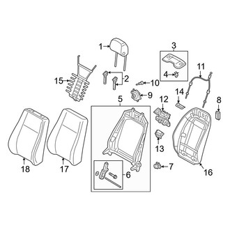 Audi OE - Seats & Tracks - Front Seat Components (Seat Back Components, Sport Seat), (Convertible)