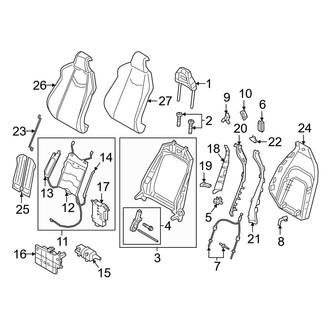 Audi OE - Seats & Tracks - Front Seat Components (Seat, Seat Back Components), (Convertible)