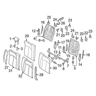 Audi OE - Seats & Tracks - Rear Seat Components (Seat Back Components), (Convertible)
