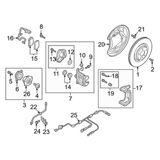 Audi OE - Rear Suspension - Brake Components (Premium / Premium Plus / Prestige Convertible)