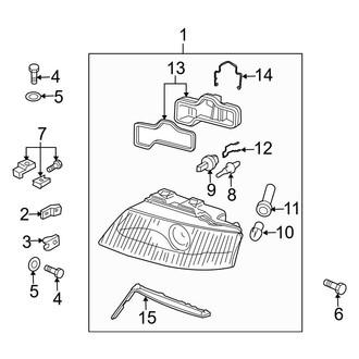 Audi OE - Front Lamps - Headlamp Components (W/O Xenon)