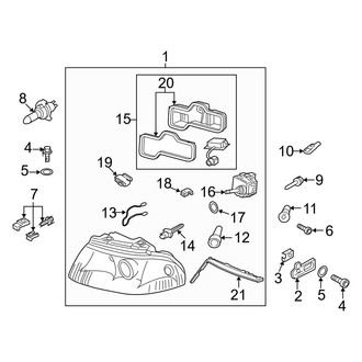 Audi OE - Front Lamps - Headlamp Components (With Xenon), (4.2L)