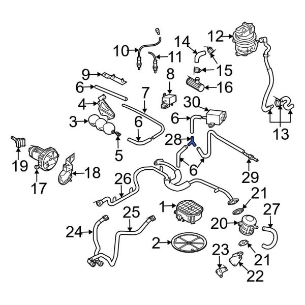 Audi OE 035133382K Vacuum Line Adapter
