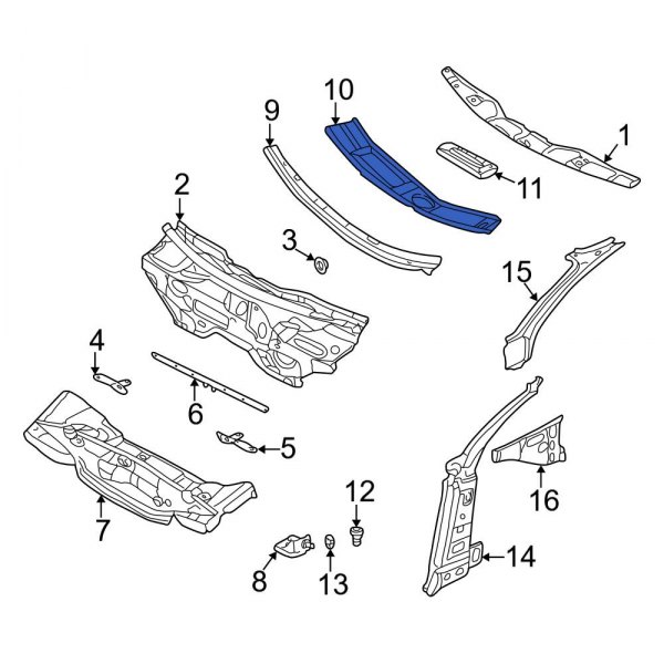 Cowl Water Deflector