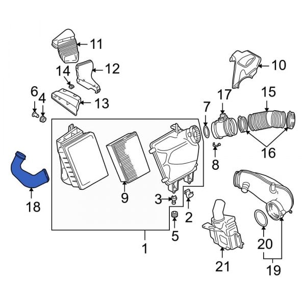 Audi OE 4B0129604C - Lower Engine Air Intake Hose