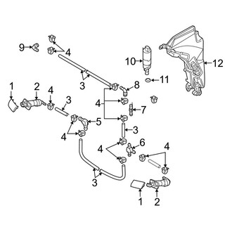 Audi OE - Front Lamps - Washer Components (Sedan)