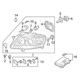 Audi OE - Front Lamps - Headlamp Components (W/O Directional Beam), (Sedan)