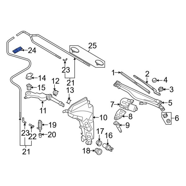 Windshield Washer Hose Holder