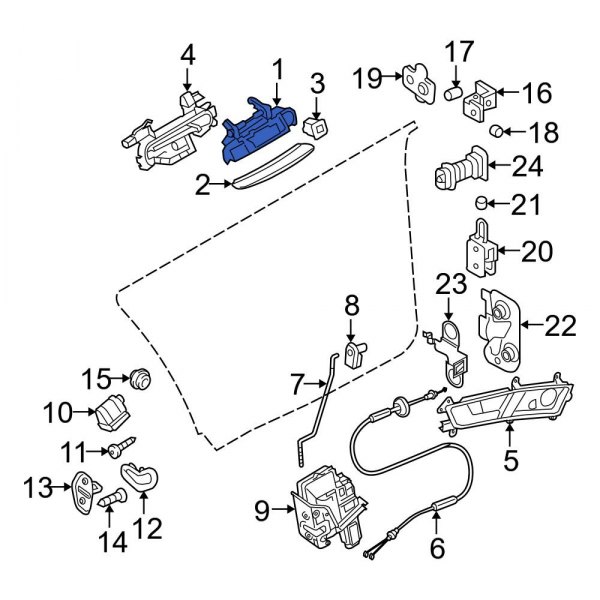 Audi OE 4F0837207C Front Left Outer Exterior Door Handle