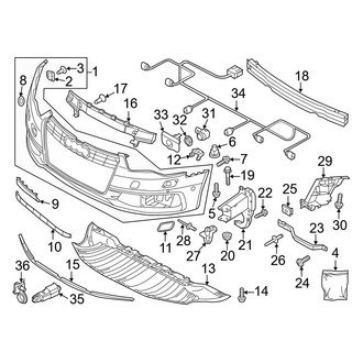 Audi OE - Front Bumper & Grille - Bumper & Components (W/O S Line Package)