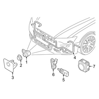 Audi OE - Front Bumper & Grille - Electrical Components (With S Line Type), (Premium Plus / Prestige / TDI Premium Plus / TDI Prestige)