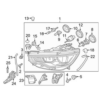 Audi OE - Front Lamps - Headlamp Components (With Halogen Lamps)