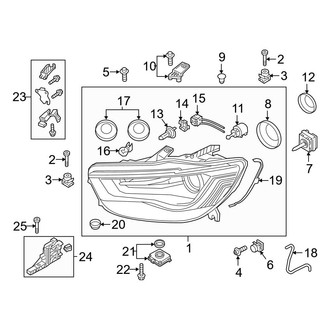 Audi OE - Front Lamps - Headlamp Components (With Xenon Headlamps)