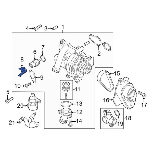 Audi OE 06H121142C - Engine Coolant Temperature Sensor Clip