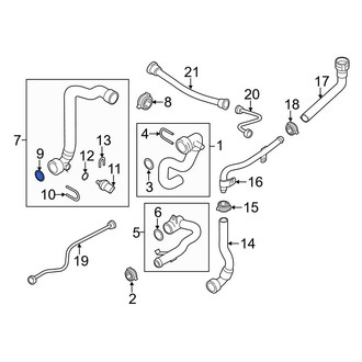 Audi OE - Radiator Coolant Hose Seal