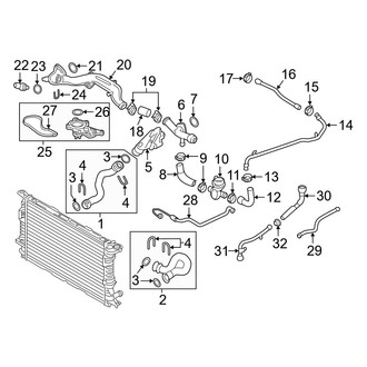 Audi OE - Cooling - Hoses & Lines (Front), (3.0L)