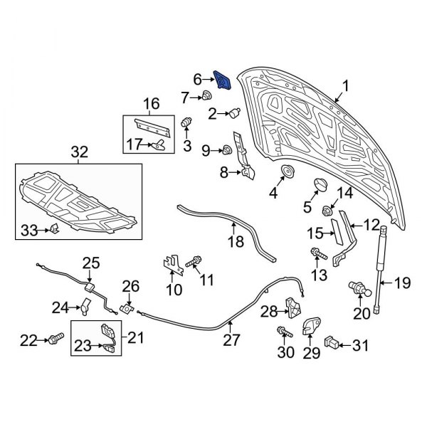 Hood Latch Striker Plate