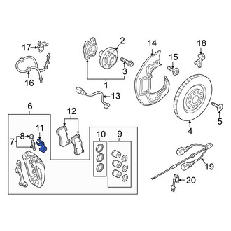 Audi OE - Front Disc Brake Anti-Rattle Clip