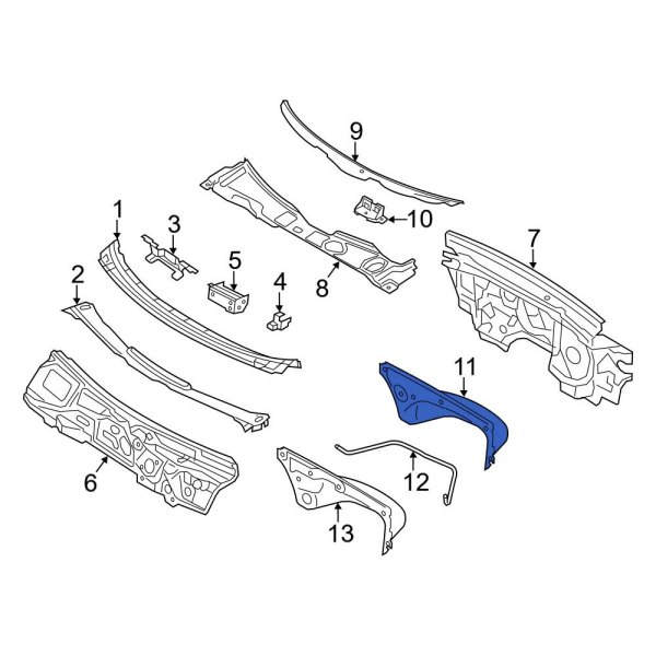 Cowl Water Deflector