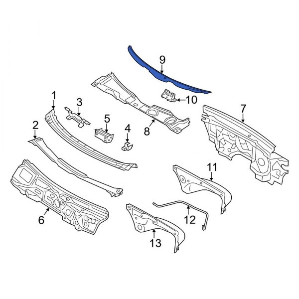 Cowl Water Deflector