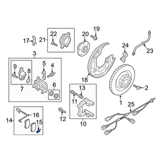 Audi OE - Rear Disc Brake Anti-Rattle Clip