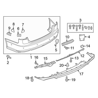 Audi OE - Rear Bumper - Bumper & Components (W/O S Line Type, Cover & Componants)