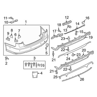 Audi OE - Rear Bumper - Bumper & Components (With S-Line Type Cover & Componants), (Premium Plus / Prestige)
