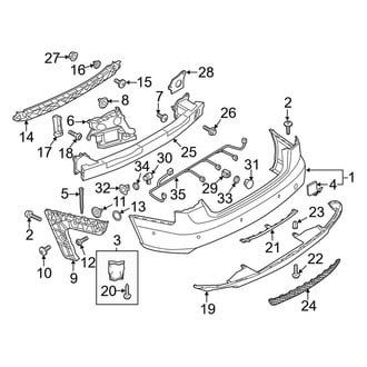 Audi OE - Rear Bumper - Bumper & Components (With S Line Package), (Base)