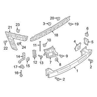 Audi OE - Rear Bumper - Bumper & Components (With S-Line Type Bracket & Components), (Premium Plus / Prestige)