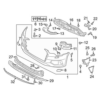 Audi OE - Front Bumper & Grille - Bumper Cover (Bumper and Components, W/O S-Line Exterior), (Premium / Premium Plus)