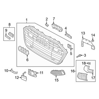 Audi OE - Front Bumper & Grille - Grille & Components (Premium / Premium Plus)