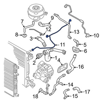 Audi OE - Left Lower Engine Coolant Overflow Hose
