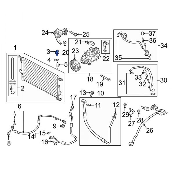 Audi OE 4H0959126C A/C Refrigerant Pressure Sensor