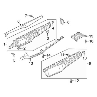 Audi OE - Instrument Panel (Instrument Panel Components, Lower, Passenger Side), (Premium / Premium Plus / Prestige)