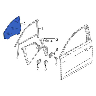 Audi OE - Front Right Door Glass
