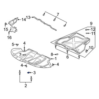 Audi OE - Radiator Support Splash Shield Nut