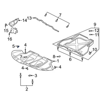 Audi OE - Radiator Support Splash Shield Clip