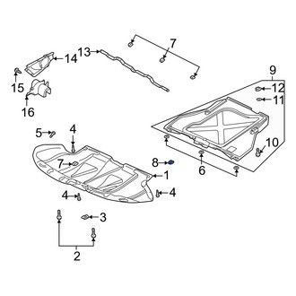 Audi OE - Radiator Support Splash Shield Nut