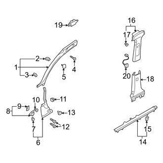 Audi OE - Pillars, Rocker & Floor - Interior Trim (From VIN 4B3021351)