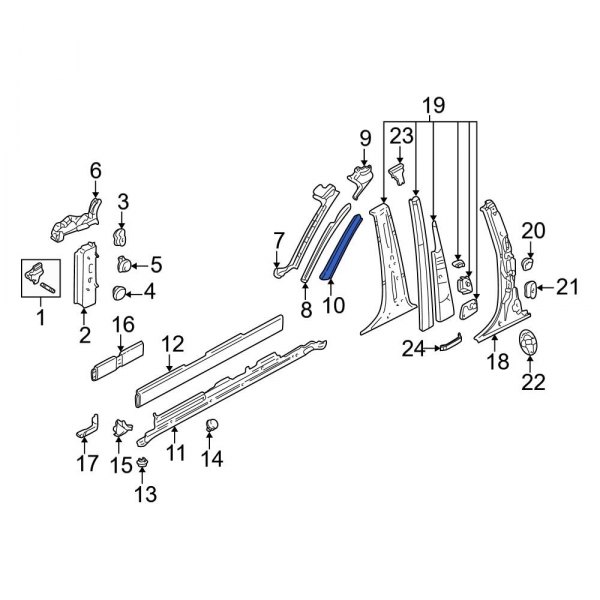 Body A-Pillar Trim Panel Insert