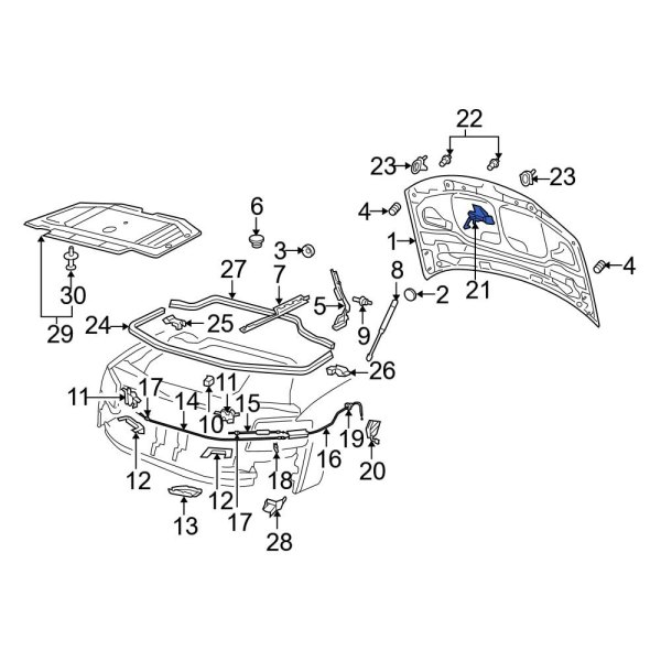 Audi Oe E B Front Hood Safety Catch