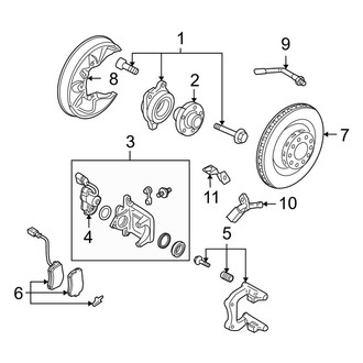 Audi OE - Rear Suspension - Brake Components (L)