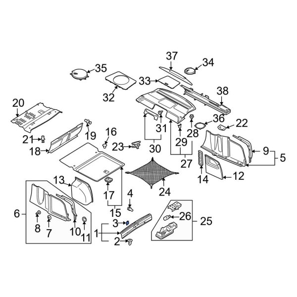 Rear Body Panel Trim Panel Cap