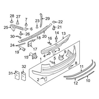 Audi OE - Rear Bumper - Bumper & Components (4.2L Gas)