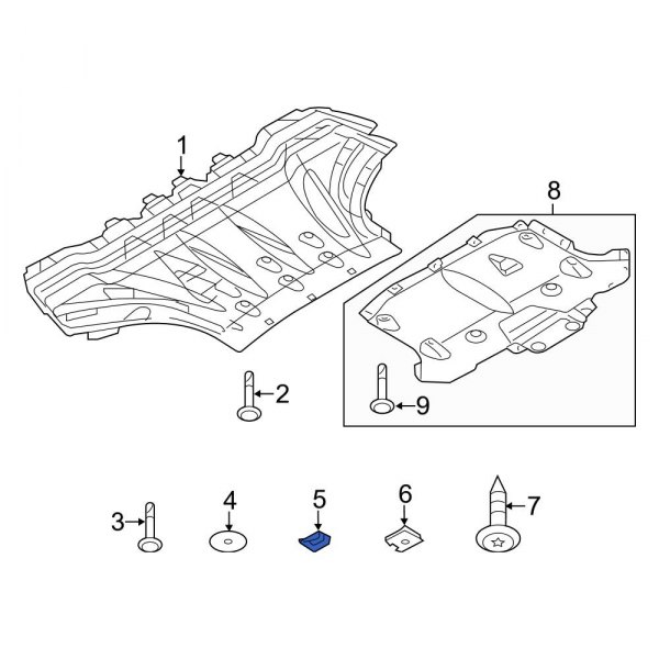 Radiator Support Splash Shield Nut