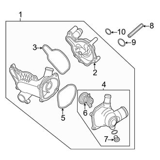 Audi OE - Cooling - Water Pump (Primary), (Base / L 4.2L)