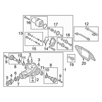 Audi OE - Rear Suspension - Axle & Differential (Code MKL or MKV), (Base)