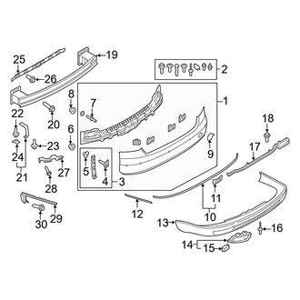 Audi OE - Rear Bumper - Bumper & Components (Cover & Components), (L / L TDI / L W12)