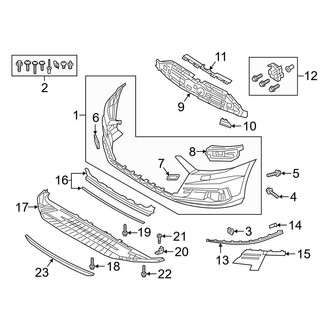 Audi OE - Front Bumper - Bumper & Components (Bumper Code: 2K1, 2K9. Cover and Components), (L / L Plug-In Hybrid)